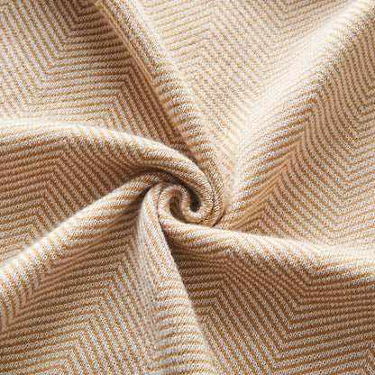 DecorBites™ Herringbone Knit Blanket: High-Quality Sophisticated Sofa Throw for All Seasons