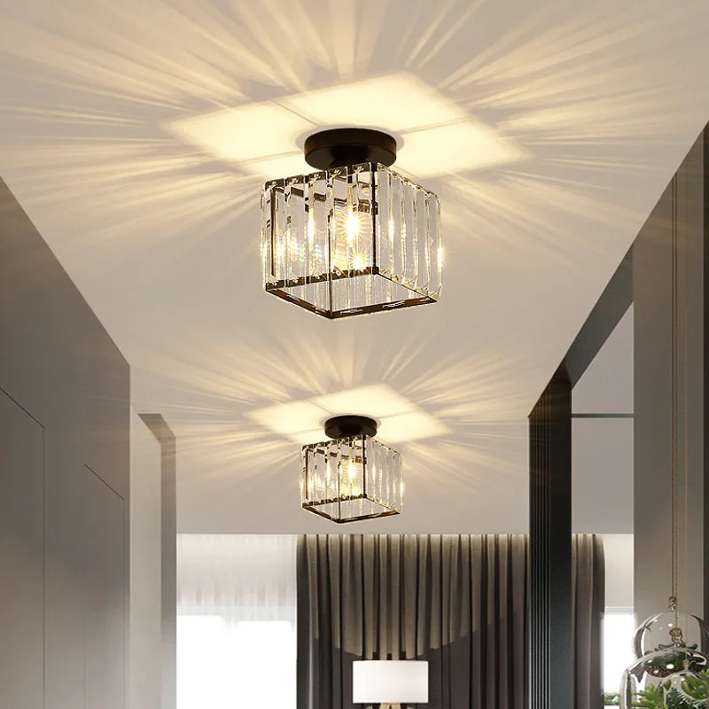 DecorBites™ Glass Crystal LED Ceiling Chandelier for Home Decor