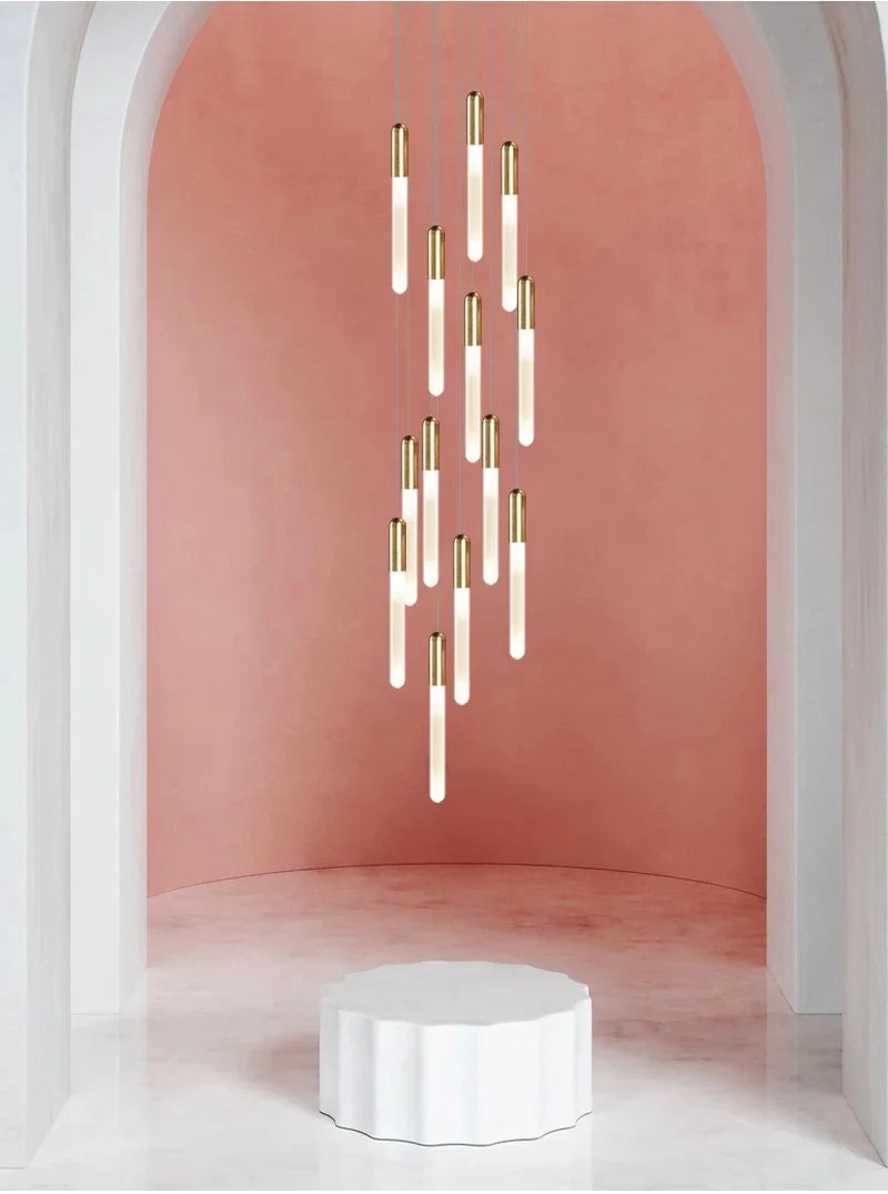 DecorBites™ LED Chandelier: Modern Staircase & Kitchen Pendant Light for Home Decoration