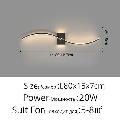 DecorBites™ LED Wall Lamp: Modern Long Line Design for Living Room, Bedroom, Hallway, Indoor Lighting