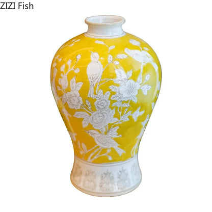 مزهرية خزفية زرقاء وبيضاء من DecorBites™ لتنسيق الزهور الكلاسيكي وإضفاء لمسة جمالية على الغرفة