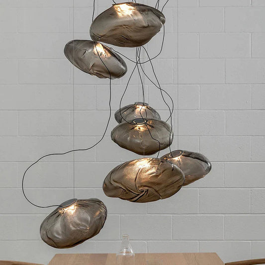 DecorBites™ Glass Cloud Chandelier LED Pendant Lamp for Villa Staircase & Hotel