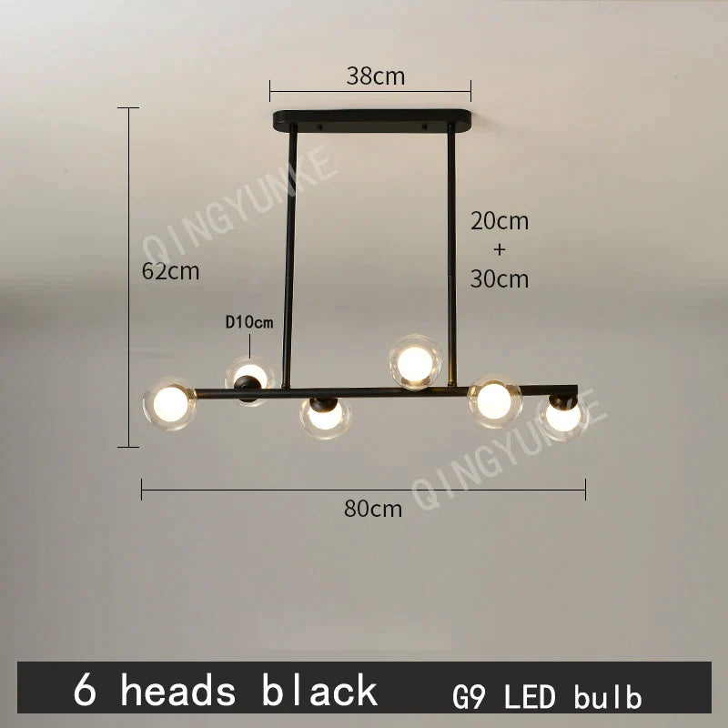 DecorBites™ Bubble Ball LED Hanging Chandelier: Modern Nordic Magic Bean Design with G9 Lights