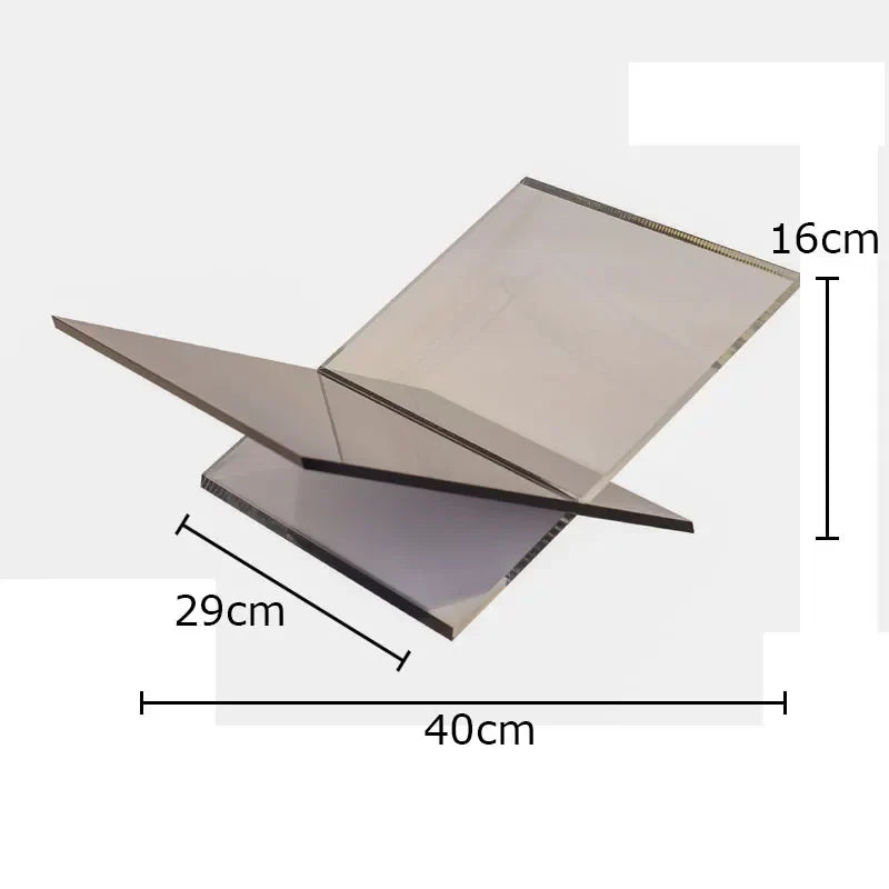 رف كتب أكريليك من DecorBites™، منظم بقاعدة رخامية، ديكور منزلي عصري، حامل مجلات