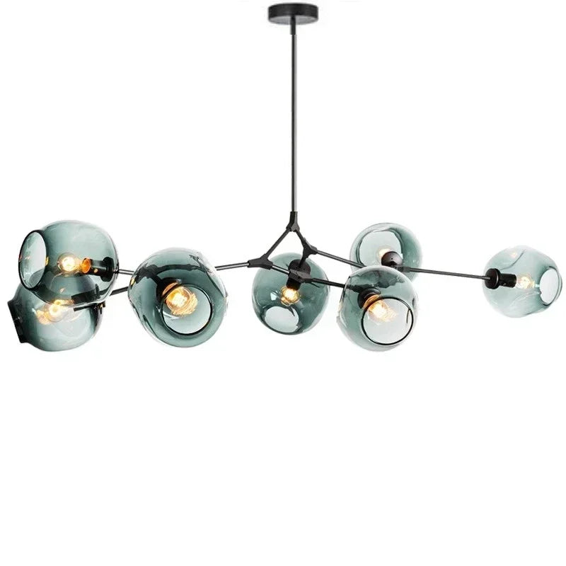 DecorBites™ Glass Bubble Branch Chandelier: Modern Hanging Ceiling Light Fixture