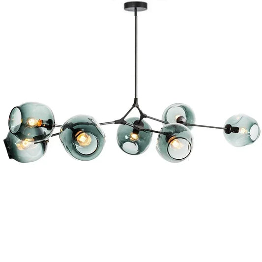 DecorBites™ Glass Bubble Branch Chandelier: Modern Hanging Ceiling Light Fixture