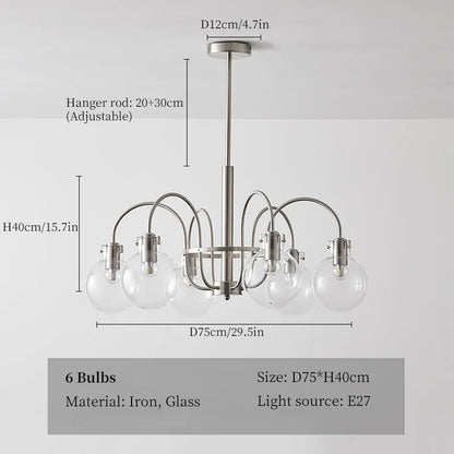 DecorBites™ Glass LED Chandelier: Retro Bauhaus Design for Living Room, Bedroom, Kitchen, or Dining Table