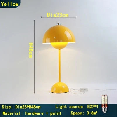 DecorBites™ Iron Mushroom Shape Macaron Table Lamp - Modern Minimalist LED Home Decoration