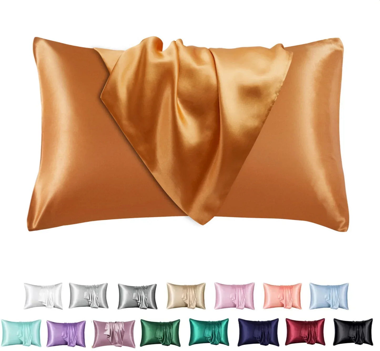 Decobites Luxe Rayon Pillowcase: Silky Smooth Satin Pillow Cover for Premium Comfort