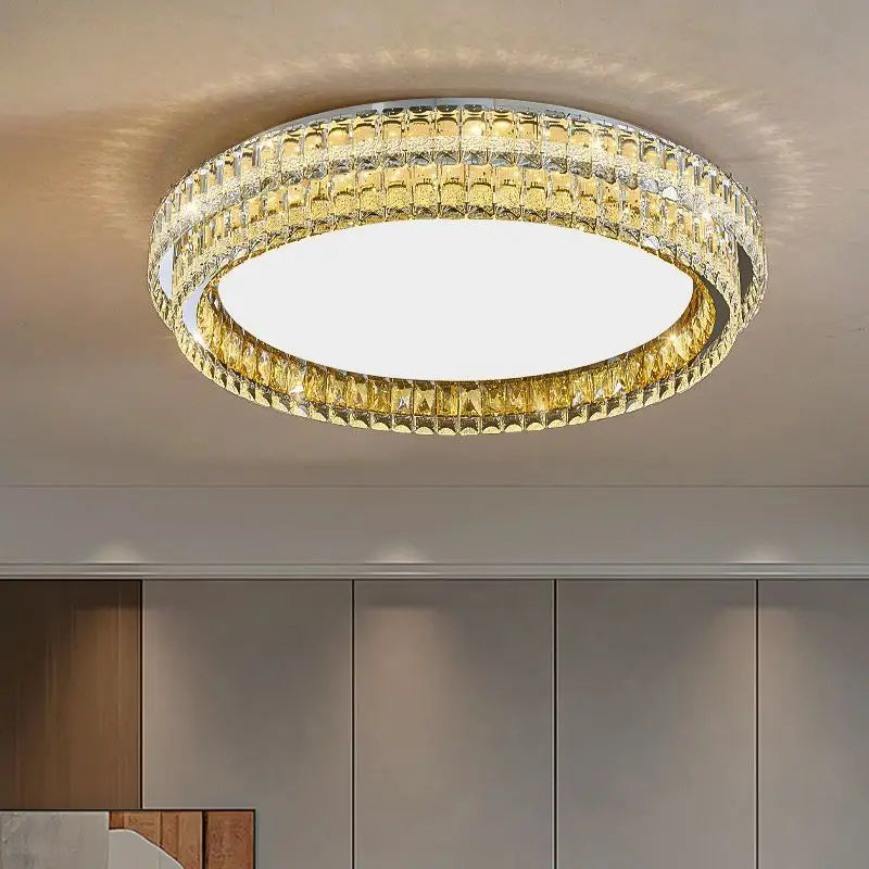 DecorBites™ Crystal Round LED Ceiling Light in Shiny Room Style