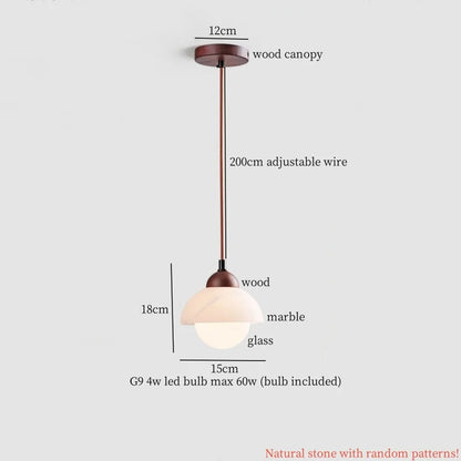 Lámpara colgante LED DecorBites™ color crema mármol: Lámpara colgante nórdica moderna para sala de estar, dormitorio y cocina.