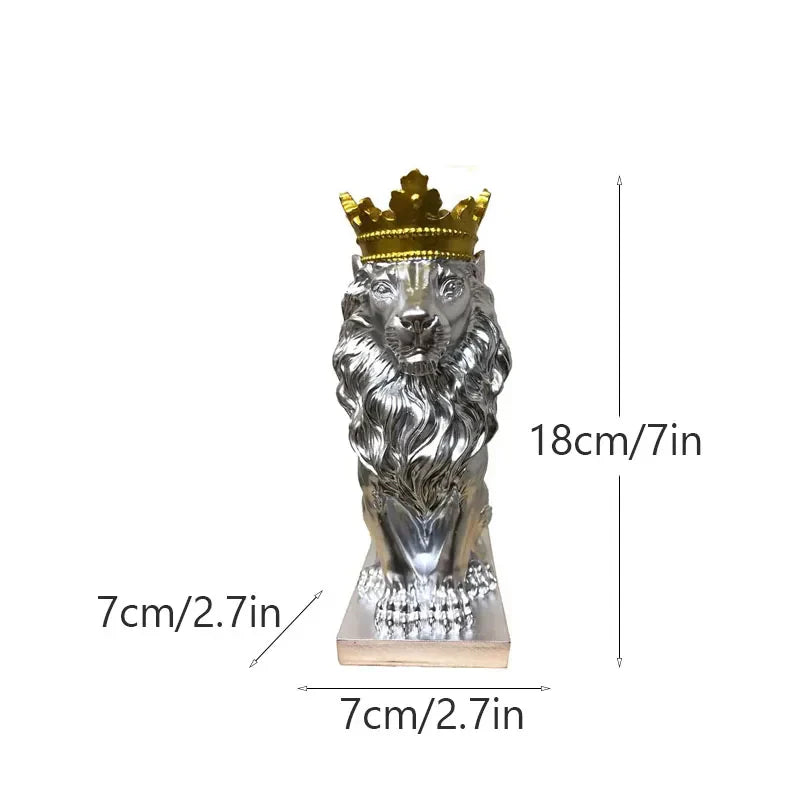 Golden Crown Lion Statue
