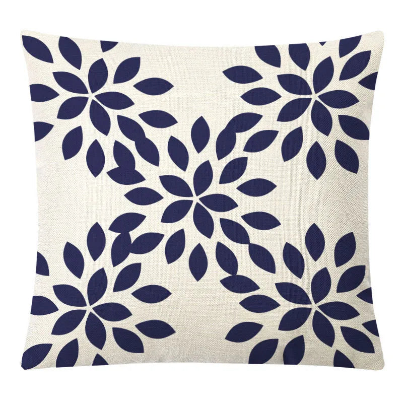 غطاء وسادة من الكتان الأصفر الهندسي من DecorBites™ للديكور العصري 45×45 سم