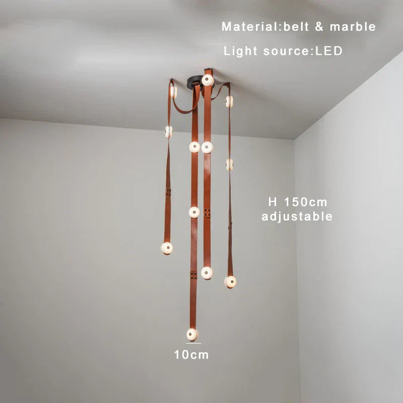 DecorBites™ Designer Belt Marble Pendant Lights: Luxury Dimmable Fixture for Villa Duplex