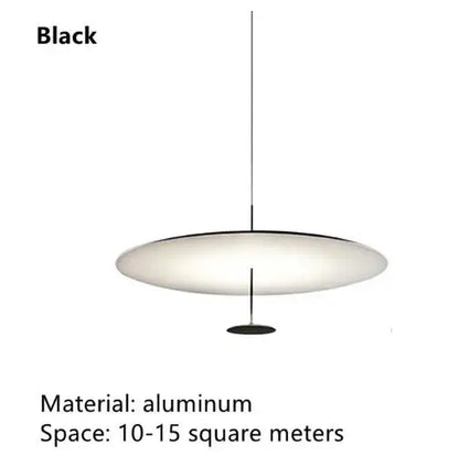 Postmodern Saucer Metal Pendant Light in White or Black