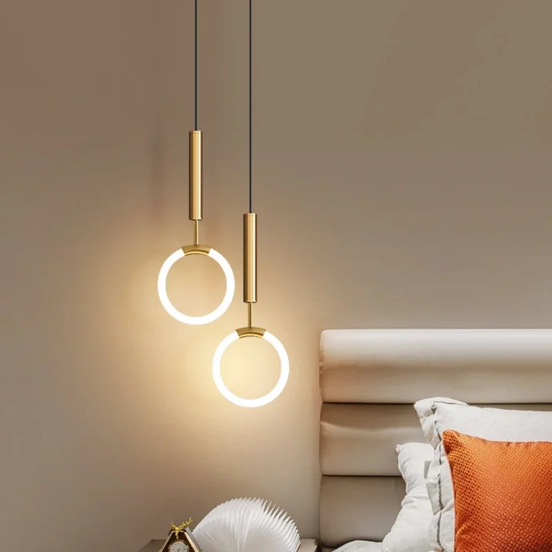 Modern Black Gold Iron Acrylic Pendant Light