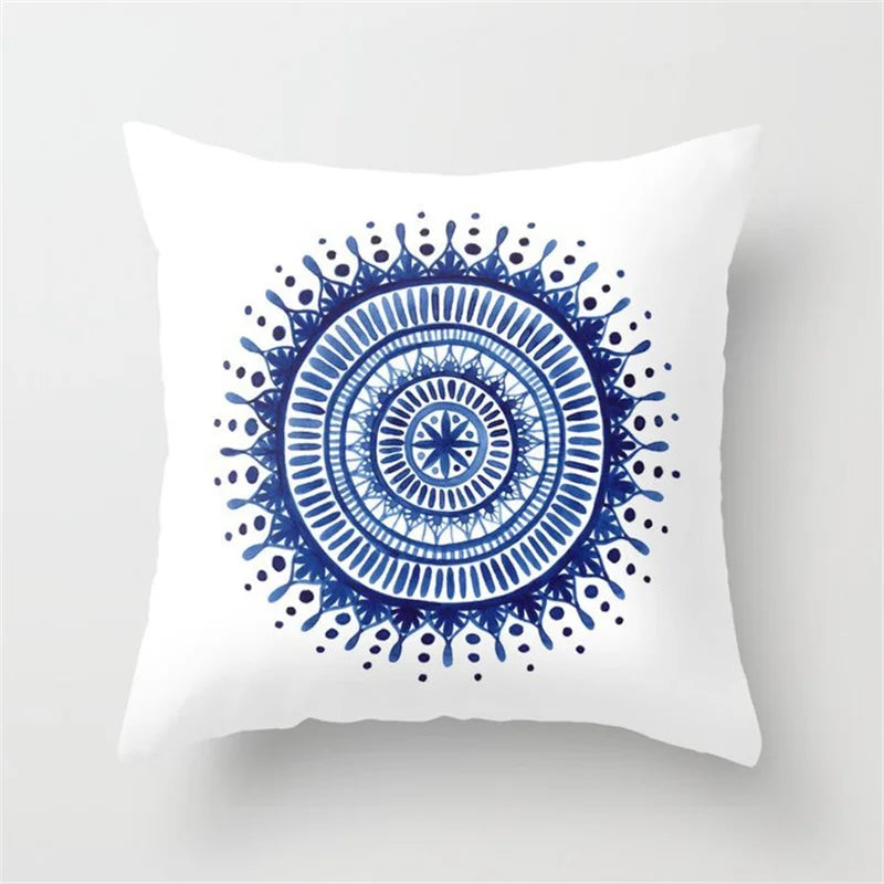 غطاء وسادة دائري بتصميم قلب هندسي من DecorBites™ لديكور المنزل