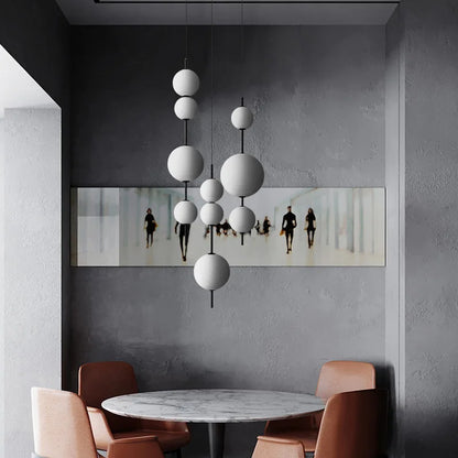 Modern Glass Globe 3-Light Pendant Chandelier