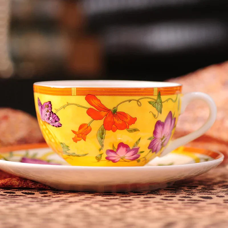 DecorBites™ Elegant Butterfly Kitchen Tableware Set: Coffee Cup, Saucer, Coffeepot, Creamer, Sugar Jar, Plates, Cake Plate