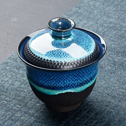 DecorBites™ Chinese Kung Fu Ceramic Tea Set Teapot Gaiwan Porcelain Teaset Drinkware