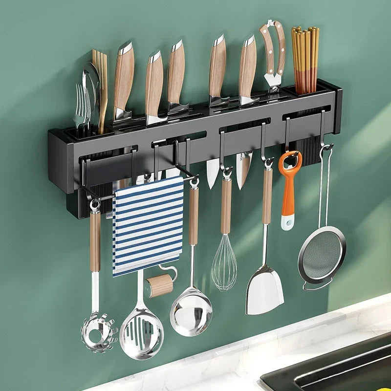 DecorBites™ Kitchen Organizer: Wall-mounted Multifunction Knife and Chopsticks Storage Rack