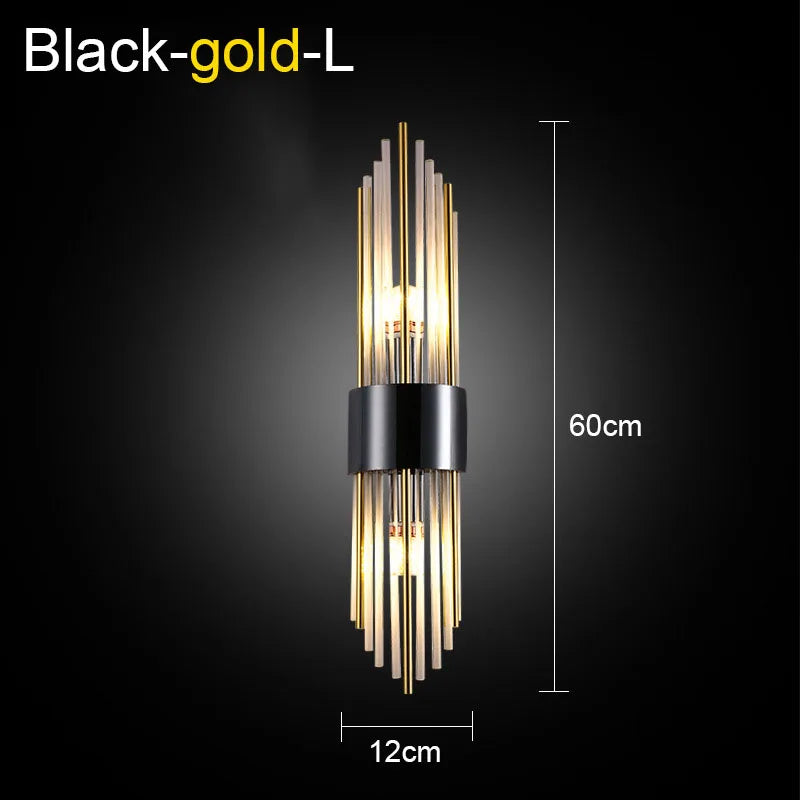 DecorBites™ Crystal Wall Lamp: Elegant LED Indoor Lighting for Living Room, Bedroom, Hotel, and TV Background