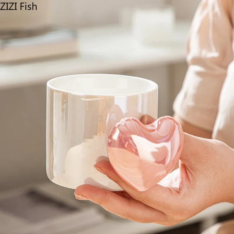 Tazas de cerámica DecorBites™ con forma de corazón, 330 ml, para café, té o zumo