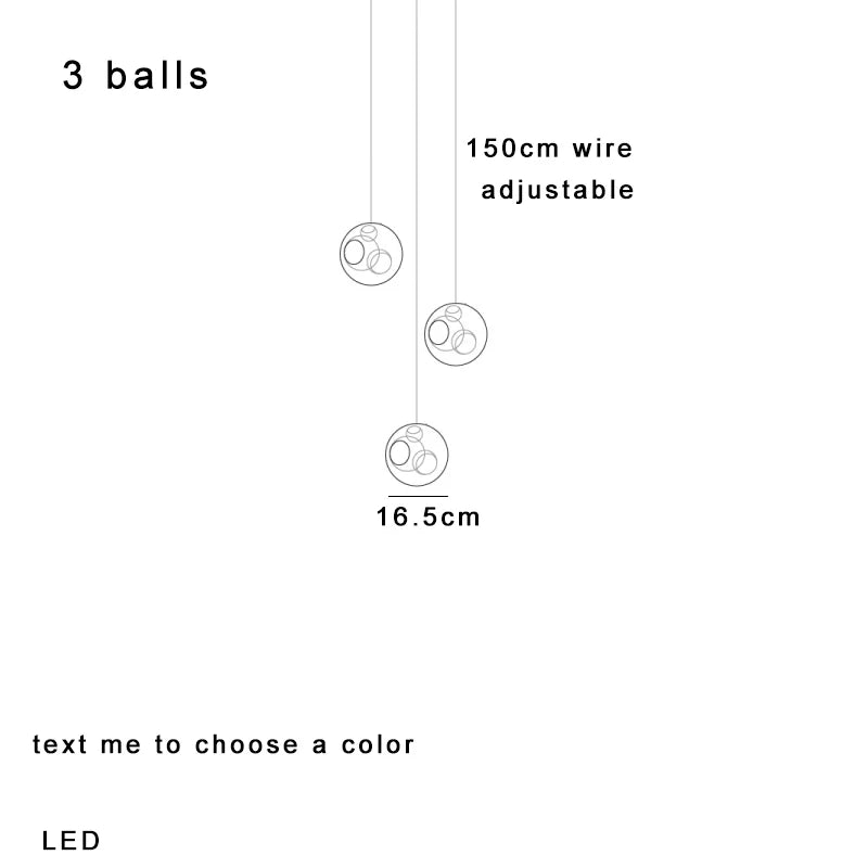 DecorBites™ Clear Glass Pendant Light Dimmable LED Luxury Hanging Lamp