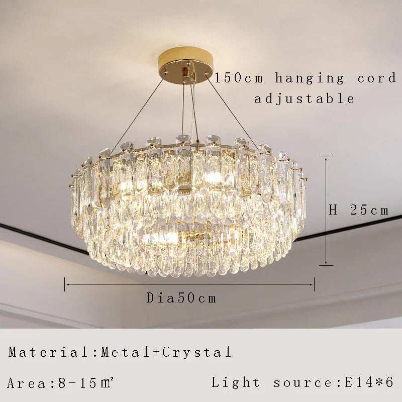 DecorBites™ Crystal Pendant Chandelier Modern Luxury Dimmable Island Light Minimalist Home Decor