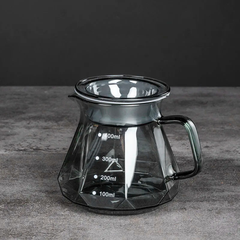 Decorbites™ Diamantglas-Kaffeekanne mit wiederverwendbarem Filterbecher
