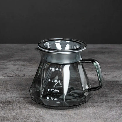 Decorbites™ Diamantglas-Kaffeekanne mit wiederverwendbarem Filterbecher