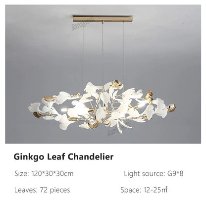 ثريا أوراق الجنكة من ديكوربايتس™: مصباح معلق فاخر على الطراز الاسكندنافي للفنادق والسلالم وغرف المعيشة