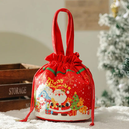 DecorBites™ Christmas Eve Apple Bag: Festive Handheld Gift Bag for Santa Candy 和 Children