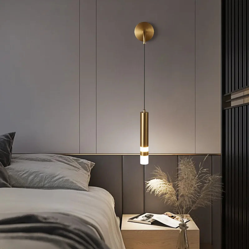 DecorBites™ Gold LED Wall Lamp: Luxurious Nordic Spotlight for Home Bedside, Living Room, Bed Wall Light