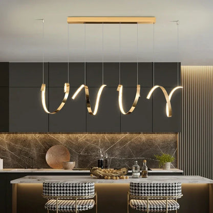 DecorBites™ Gold Irregular LED Pendant Lights for Modern Living & Dining Room Lighting