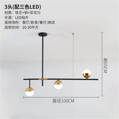 Lámpara colgante de bola de cristal DecorBites™ con luz LED moderna