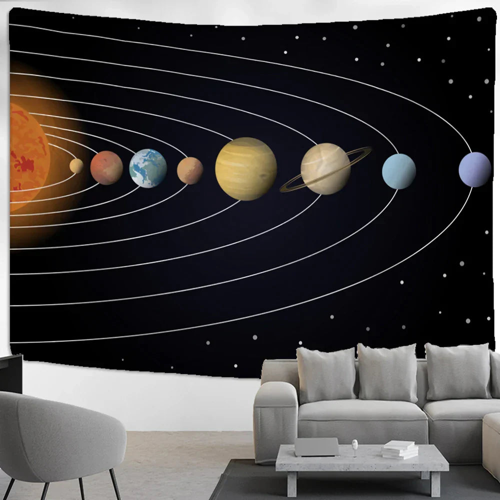 Astro Universe Tapestry Wall Hanging - Psychedelic Hippie Art by Decobites