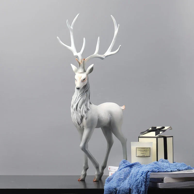 DecorBites™ Deer Sculpture: High-End Resin Elk Figurine for Luxury Home Decor