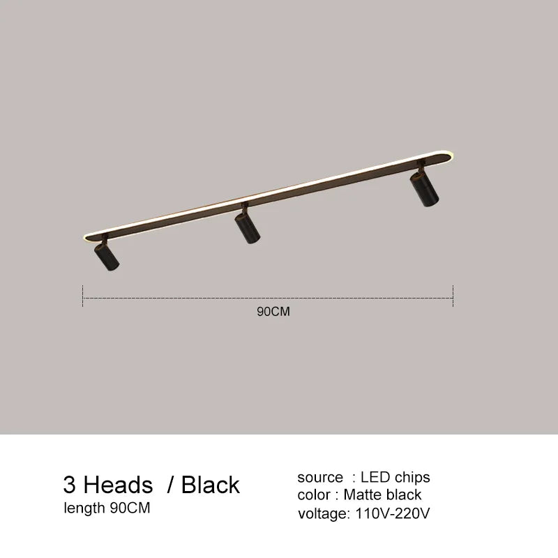 أضواء سقف LED سوداء من DecorBites™ لغرفة المعيشة والمطبخ وديكور غرفة النوم