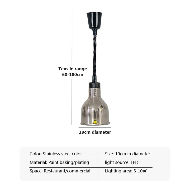 DecorBites™ Electric Heat Lamp Telescopic Food Preservation Pendant Light for Restaurants