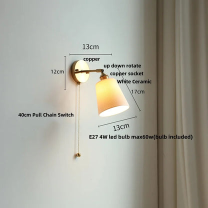 DecorBites™ Ceramic Wall Lights Rotatable LED, Modern Nordic Style for Hallway, Bedroom, Aisle