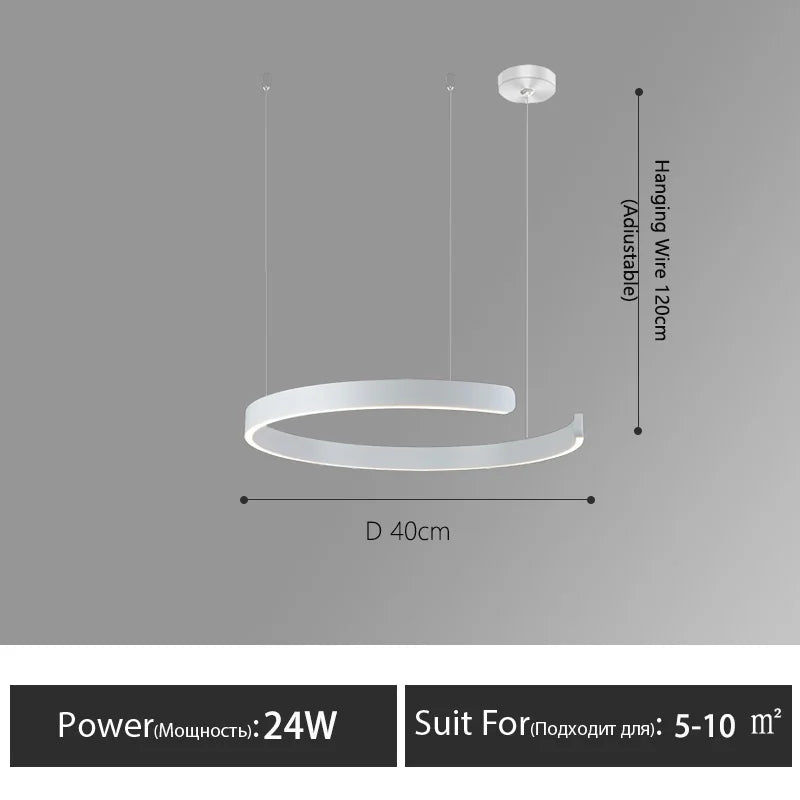DecorBites™ LED Round Ring Chandelier for Dining Room, Living Room, and Bedroom