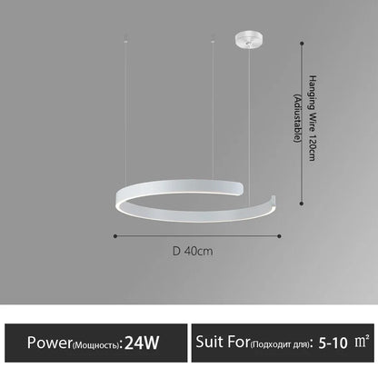 DecorBites™ LED Round Ring Chandelier for Dining Room, Living Room, and Bedroom
