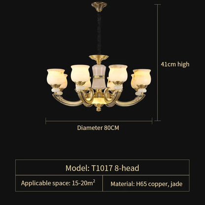 ديكوربايتس™ مصباح نحاسي من اليشم: ديكور غرفة طعام على الطراز الصيني الحديث للفيلات