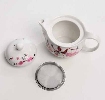 DecorBites™ Blue and White Porcelain Tea Pot Set