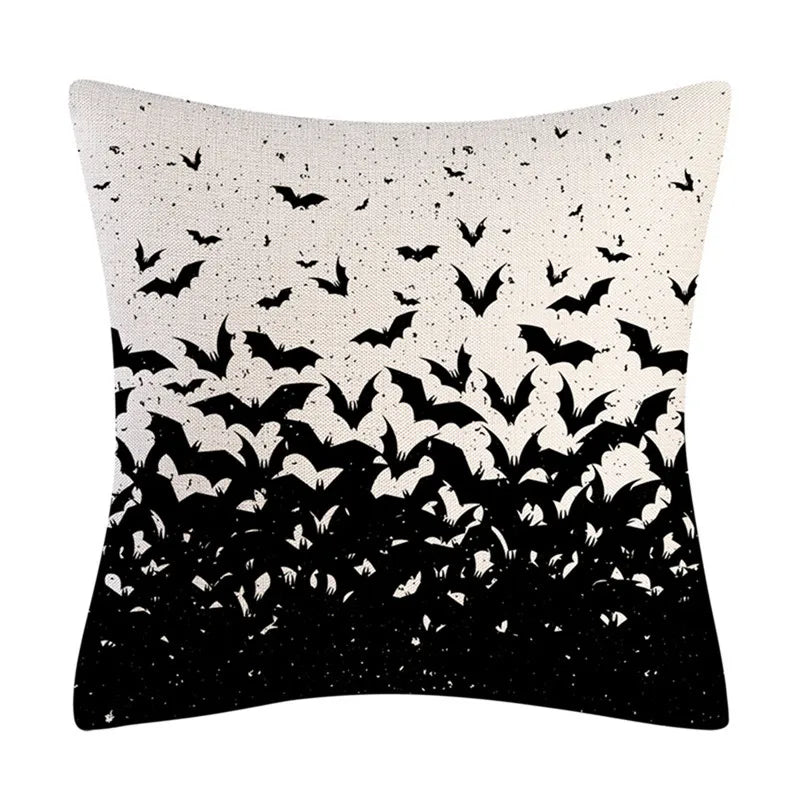 Funda de cojín de lino Decorbites™ de Halloween para la decoración del salón y el sofá - Truco o trato