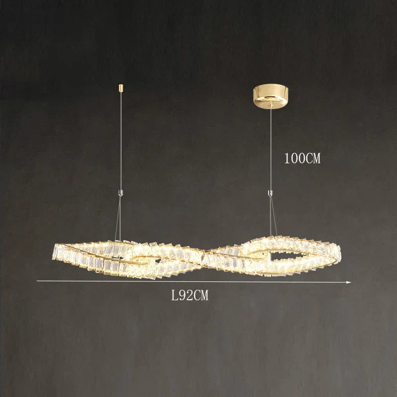 DecorBites™ Crystal Chandelier: Modern Hanging Pendant Light Fixture for Dining and Living Room