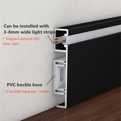 DecorBites™ LED Aluminium Profile Baseboard 1M/2M Linear Light Bar for Surface Mounted Skirting