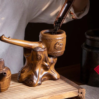 DecorBites™ Ceramic Kung Fu Tea Set: High-End, Retro, Anti-Scalding, Easy Home Brewing