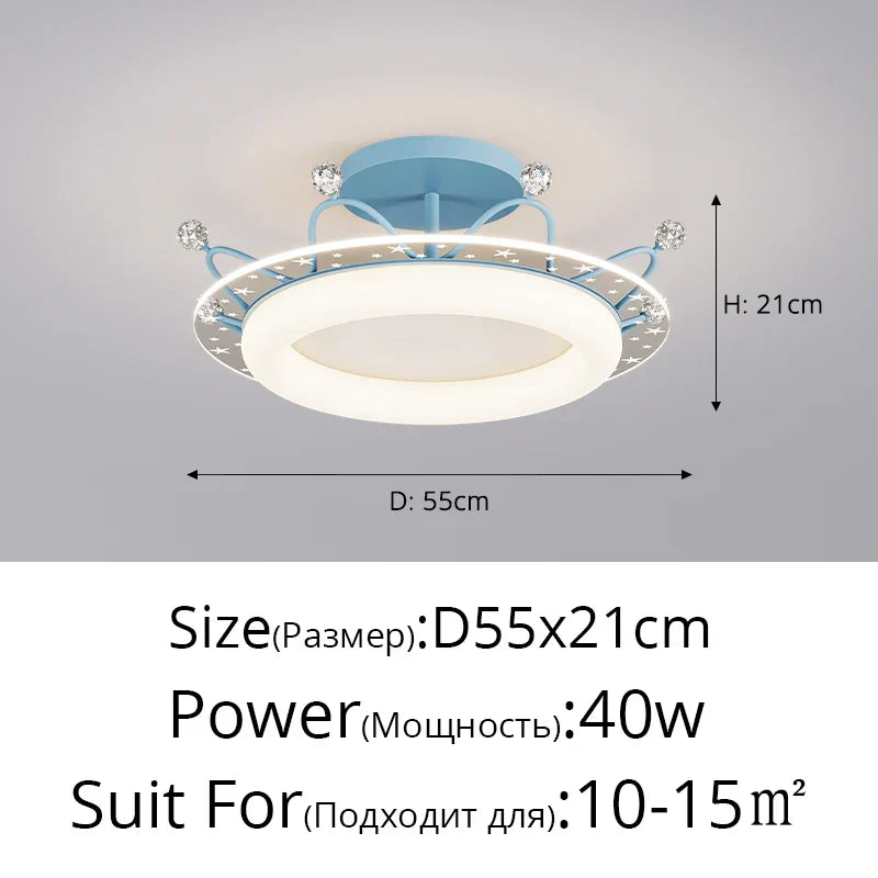 DecorBites™ Kids' Room Ceiling Light in Gold Pink Blue for Bedroom and Living Room